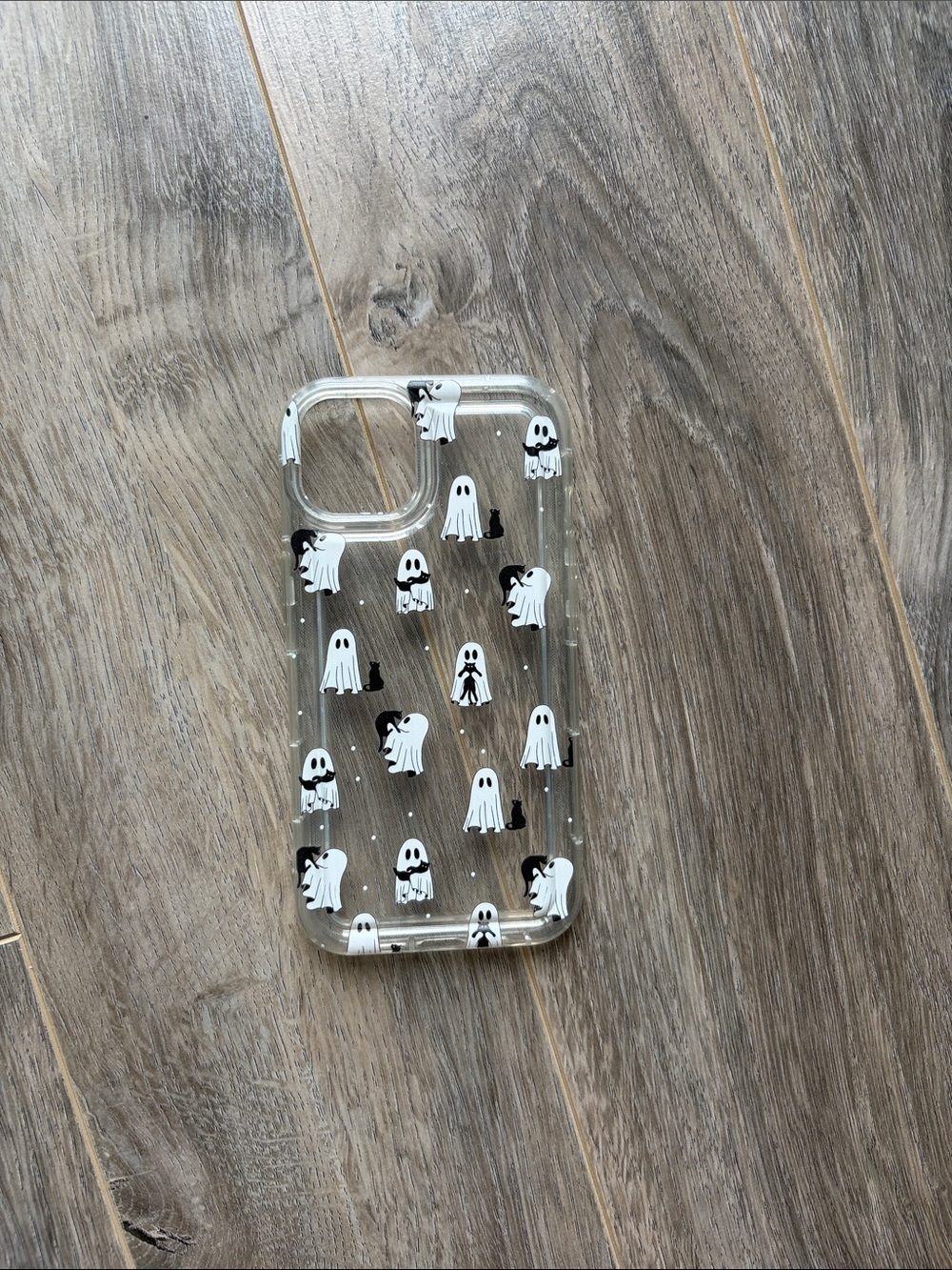 Clear Ghost Pattern  iPhone 15 Pro Max Phone Case